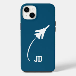 Monogrammed Jet Aeroplane, Minimalist, Modern  iPhone 14 Plus Case
