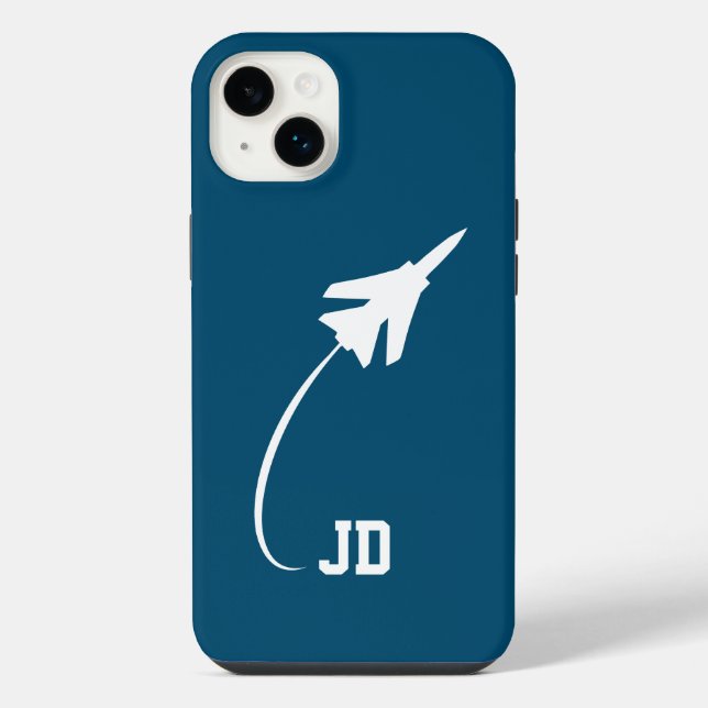 Monogrammed Jet Aeroplane, Minimalist, Modern  iPhone Case (Back)