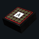 Monogrammed Keepsake Box<br><div class="desc">A plaid pattern and monogram letter give this wooden box retro style. Use this monogrammed box as a jewellery box, trinket box, gift box, gift, keepsake box, decor, art, Christmas box, etc... .Personalise this box by changing the monogram letter to suit your needs. This monogrammed box is great for men...</div>