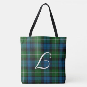 Monogrammed Lamont Tartan Plaid Tote Bag
