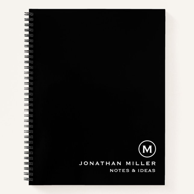 Monogrammed Large Spiral Hardcover 8.5" x 11 Notebook (Front)