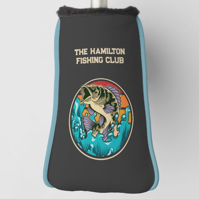 Monogrammed Largemouth Bass Fishing Club Golf Head Cover (Rotate 90)
