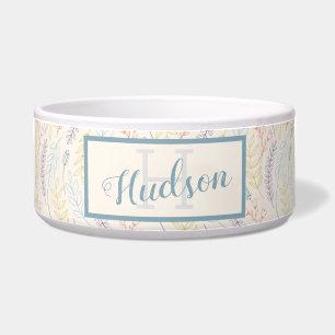 Monogrammed Last Name Monogram Pastel Pattern Dog
