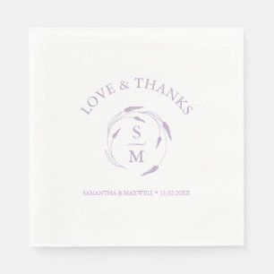 Monogrammed Lavender Wedding Napkins