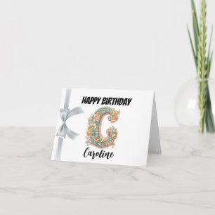 Monogrammed letter "C" Happy Birthday Card
