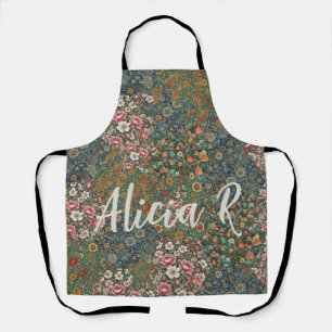 Monogrammed Letter cottagecore Cottage look floral Apron
