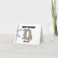 Monogrammed letter "D" Happy Birthday