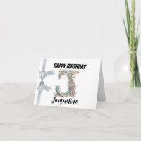 Monogrammed letter "J" Happy Birthday