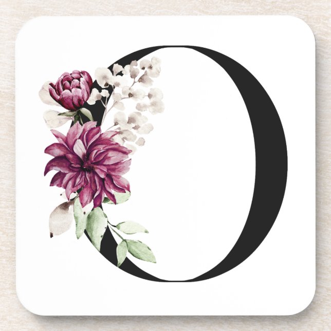 Monogrammed Letter O | Beverage Coaster (Front)