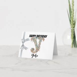 Monogrammed letter "Y" Happy Birthday Card