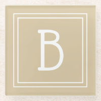 Monogrammed Light Brown Neutral & White Initial