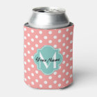Monogrammed Light Coral Polka Dots Pattern