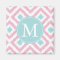 Monogrammed Light Pink Mint Diamonds Ikat Pattern