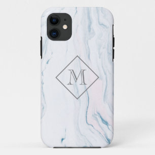Monogrammed Light Tones Marble Stone Pattern Case-Mate iPhone Case