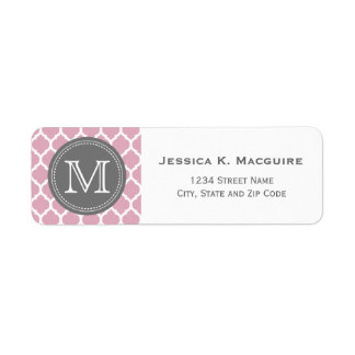 Monogrammed Lilac Purple & Grey Lattice