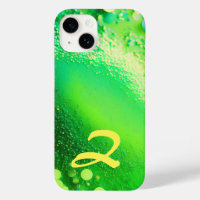 Monogrammed Lime Green Glitter