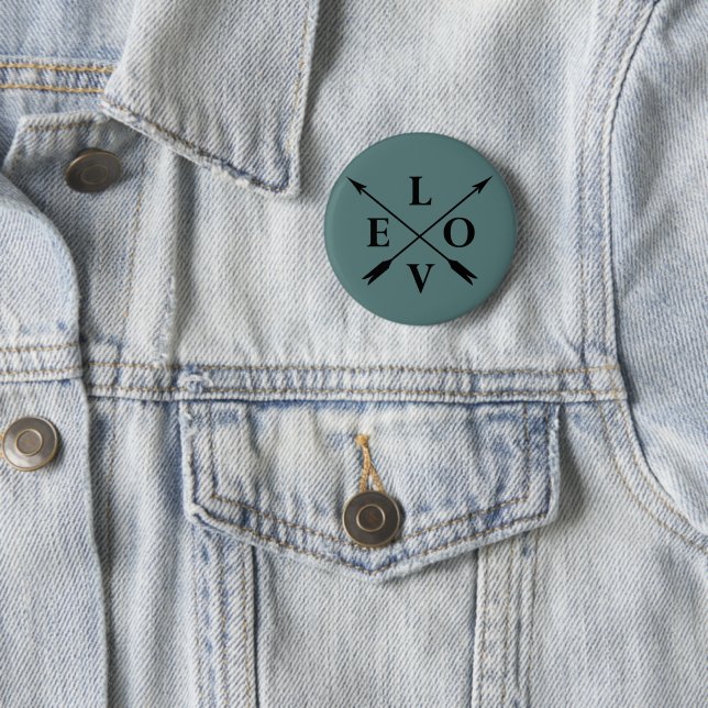monogrammed love 6 cm round badge (In Situ)