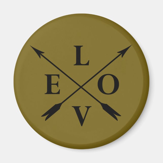 Monogrammed love art magnet (Front)