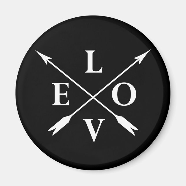 Monogrammed love art magnet (Front)