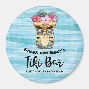 Monogrammed Luau Tiki Bar Cruise Ship Magnet