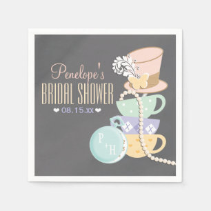 Monogrammed Mad Hatter Bridal Shower Napkin