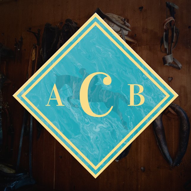 Monogrammed Marbled Turquoise Horse Tack Trunk (Creator Uploaded)