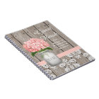 Monogrammed Mason Jar Pink Hydrangea Guest Book