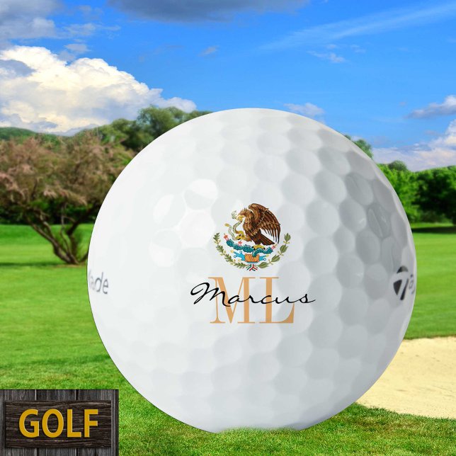 Monogrammed Mexican Flag & Mexico Golf Balls (Creator Uploaded)