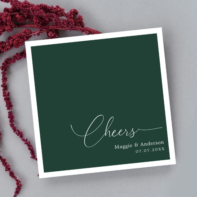 Monogrammed Minimalism: Cheers to the Happy Couple Napkin (Monogrammed Minimalism: Cheers to the Happy Couple Napkins)