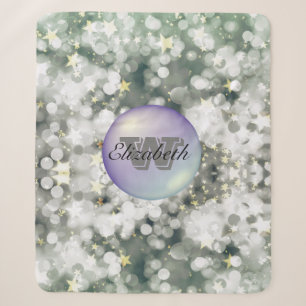 Monogrammed Minimalism  Glittery  Background Sherpa Blanket
