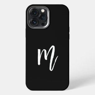 Monogrammed minimalist Initial Black iPhone 13 Pro Max Case