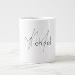 Monogrammed Minimalist Plain Modern Name Large Coffee Mug<br><div class="desc">Check out our modern mimalist templates.</div>