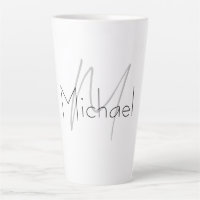 Monogrammed Minimalist Plain Modern Name
