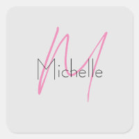 Monogrammed Minimalist Plain Modern Name
