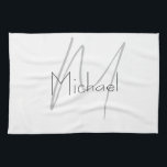 Monogrammed Minimalist Plain Modern Name Tea Towel<br><div class="desc">Check out our modern mimalist templates.</div>