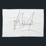 Monogrammed Minimalist Plain Modern Name Tea Towel<br><div class="desc">Check out our modern mimalist templates.</div>