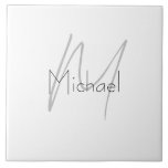 Monogrammed Minimalist Plain Modern Name Tile<br><div class="desc">Check out our modern mimalist templates.</div>