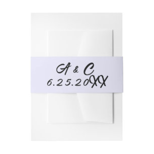 Monogrammed Minimalist Wrap Invitation Belly Band