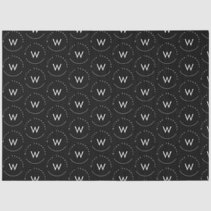 Monogrammed Minimalistic Modern Black Tissue Paper