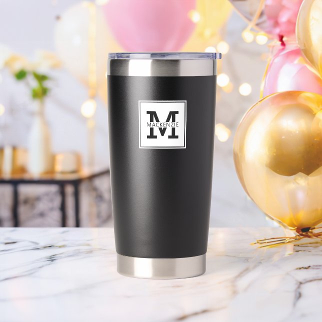 Monogrammed Modern and Minimalist Personalised Insulated Tumbler (Bachelor Party)