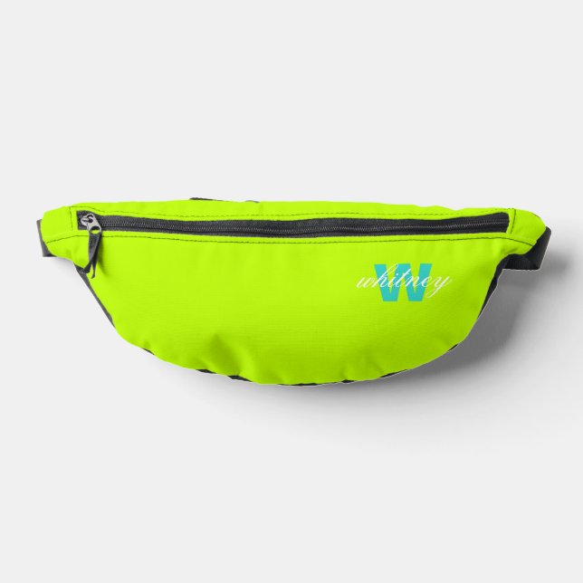 Monogrammed Modern Chic Lime Green Bum Bags (Lay Down)