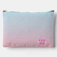 Monogrammed Modern Chic Pink Blue Pastel Ombre