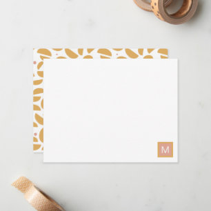 Monogrammed Modern Dijon Yellow Custom  Card
