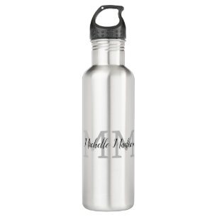 Monogrammed Modern Handwriting Name Initials 710 Ml Water Bottle