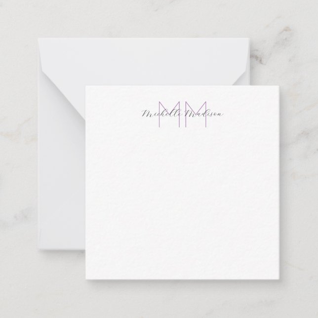 Monogrammed Modern Handwriting Name Initials Card (Front)