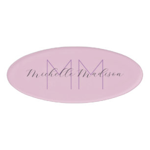 Monogrammed Modern Handwriting Name Initials Name Tag
