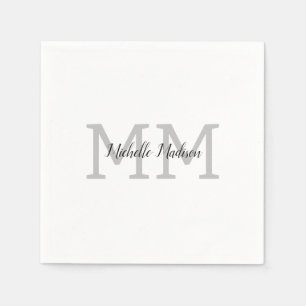 Monogrammed Modern Handwriting Name Initials Napkin