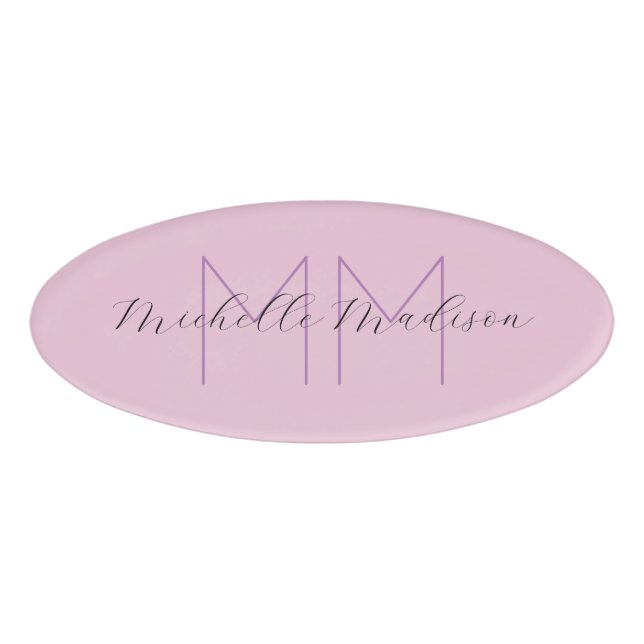 Monogrammed Modern Handwriting Name Initials Tag (Front)