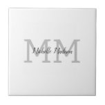 Monogrammed Modern Handwriting Name Initials Tile<br><div class="desc">Plain Minimalist Modern Designs. They're all simple,  attractive,  unique.</div>