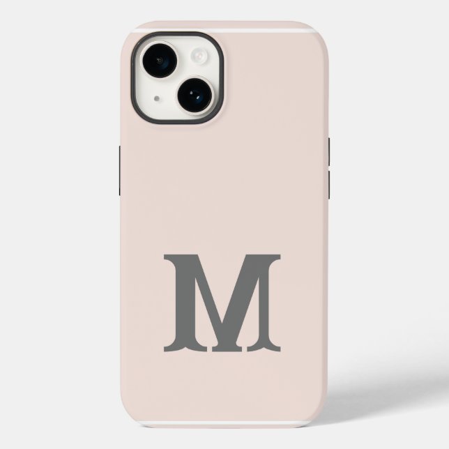 Monogrammed Modern Plain Initial Case-Mate iPhone Case (Back)